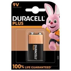 Батарейка Duracell Plus Alkaline 9V цена и информация | Батарейки | 220.lv