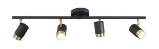 Griestu lampa Maxlight Puma kolekcija melnā krāsā ar zelta detaļām 4xGU10 C0196 cena un informācija | Griestu lampas | 220.lv