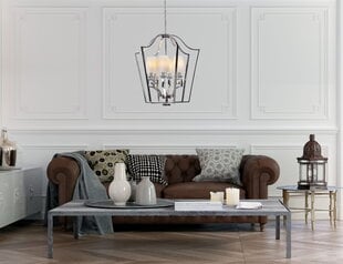 Griestu lampa Maxlight Glasgow kolekcija hroma krāsā ar baltiem abažūriem 6xE14 P0324 cena un informācija | Lustras | 220.lv