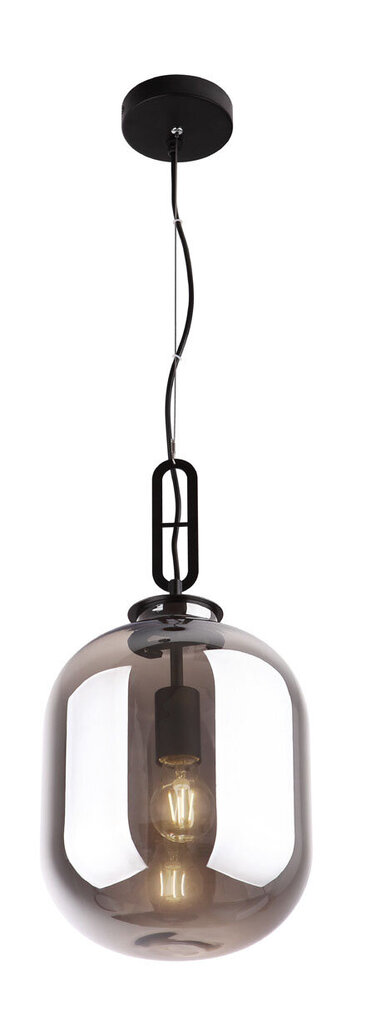 Griestu lampa Maxlight Honey kolekcija melnā krāsā ar dūmakainu kupolu 1xE27 P0296 cena un informācija | Piekaramās lampas | 220.lv