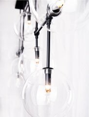 Griestu lampa Maxlight Lollipop kolekcija melnā krāsā ar stikla kupoliem 7xG9 P0396 cena un informācija | Piekaramās lampas | 220.lv