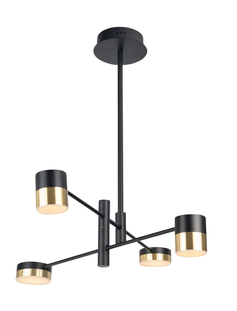 Griestu lampa Maxlight Puma kolekcija melnā krāsā ar zelta detaļām 4x7W 3000K P0404 cena un informācija | Piekaramās lampas | 220.lv