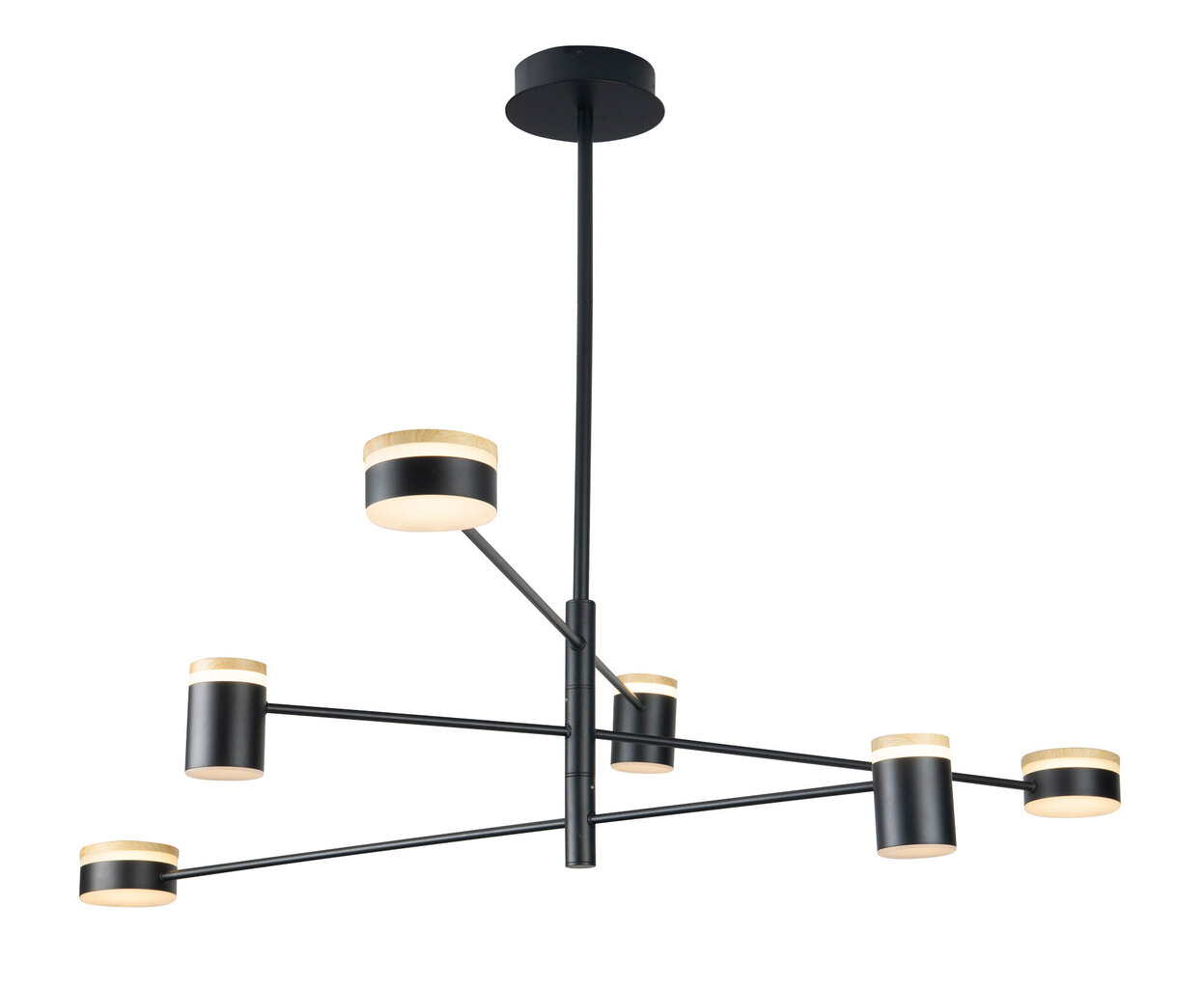 Griestu lampa Maxlight Puma kolekcija melnā krāsā ar zelta detaļām 6x7W 3000K P0407 cena un informācija | Piekaramās lampas | 220.lv