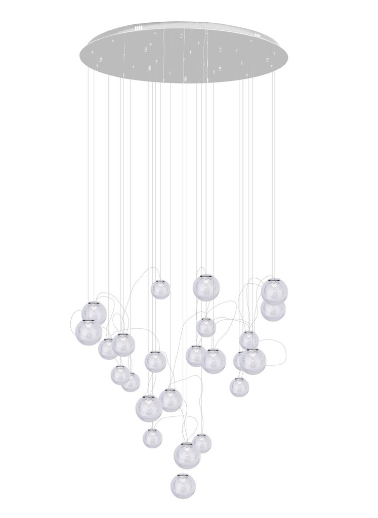 Griestu lampa Maxlight Zoe kolekcija hroma krāsā ar caurspīdīgu kopliem &Oslash;80cm 24x1,5W 3000K P0386 цена и информация | Piekaramās lampas | 220.lv