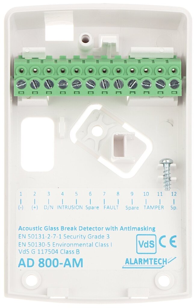 AKUSTISKAIS SASISTA STIKLA DETEKTORS AD800-AM ALARMTECH cena un informācija | Sensori | 220.lv