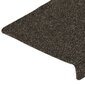vidaXL kāpņu paklāji, 15 gab., adatu perforēti, 65x25 cm, pelēki cena un informācija | Paklāji | 220.lv