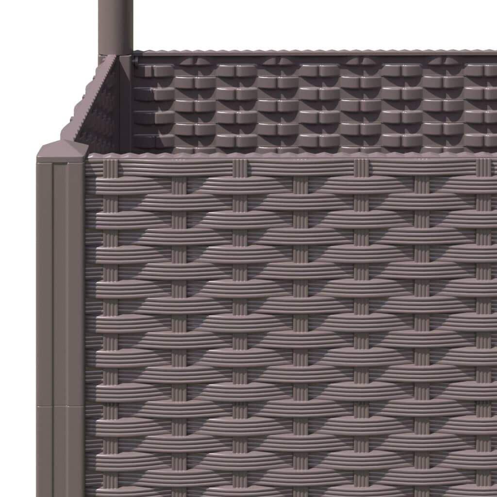 vidaXL dārza puķu kaste ar špaleru, brūna, 80x80x136 cm, PP cena un informācija | Balkona kastes | 220.lv
