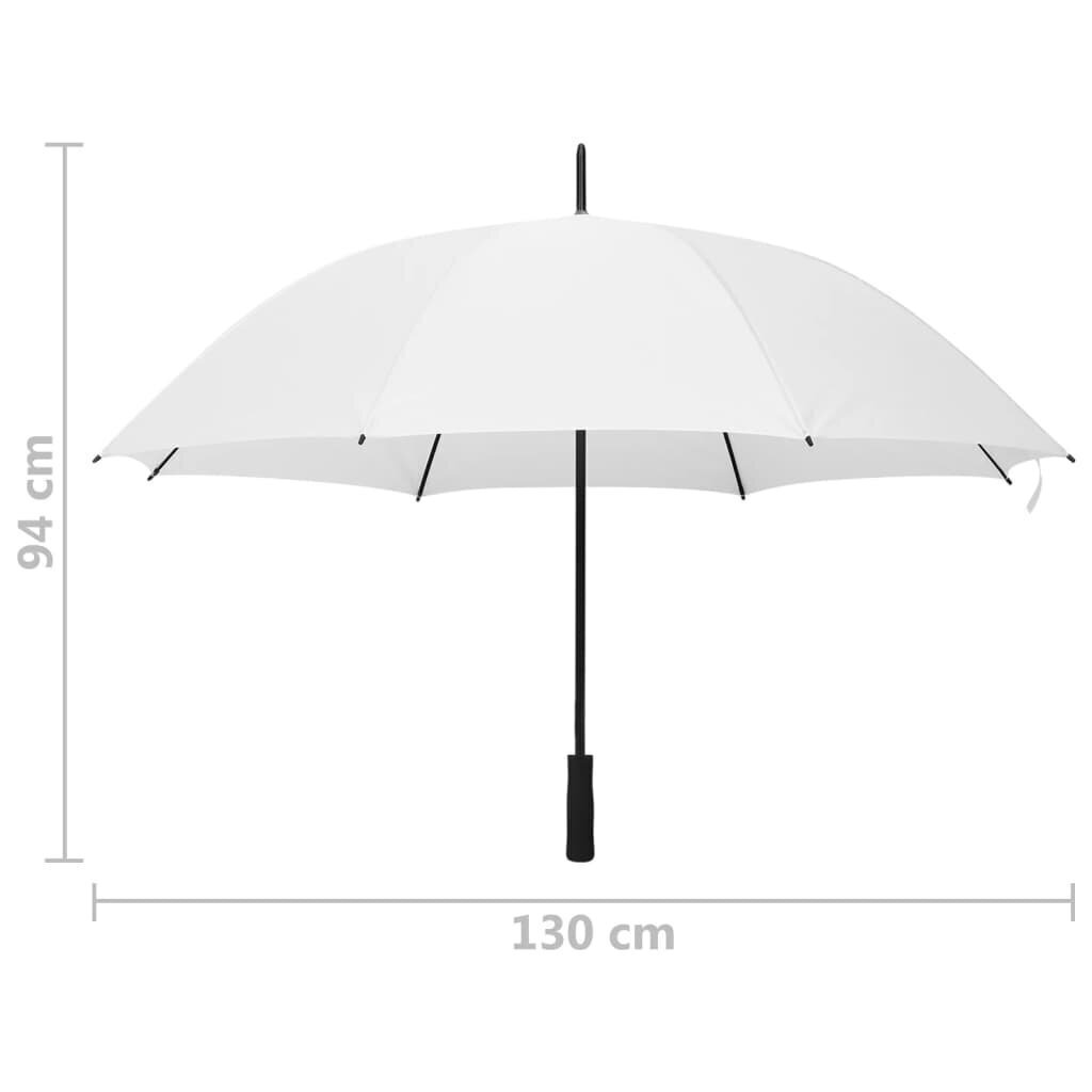 vidaXL lietussargs, balts, 130 cm цена и информация | Lietussargi sievietēm | 220.lv