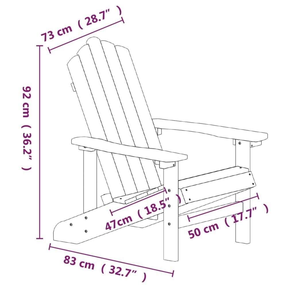 vidaXL dārza krēsli, 2 gab., HDPE, brūni cena un informācija | Dārza krēsli | 220.lv