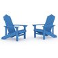 vidaXL dārza krēsli, 2 gab., HDPE, ūdens zili cena un informācija | Dārza krēsli | 220.lv