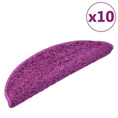 vidaXL kāpņu paklāji, 10 gab., 56x20 cm, violeti cena un informācija | Paklāji | 220.lv
