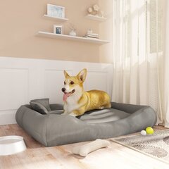 vidaXL suņu gulta ar spilveniem, pelēka, 115x100x20 cm, audums цена и информация | Лежаки, домики | 220.lv