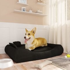 vidaXL suņu gulta ar spilveniem, melna, 89x75x19 cm, audums cena un informācija | Suņu gultas, spilveni, būdas | 220.lv