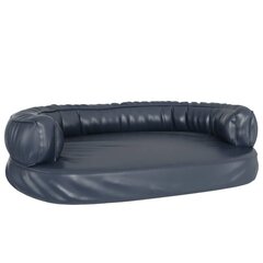 vidaXL ergonomiska suņu gulta, tumši zila, 88x65 cm, mākslīgā āda цена и информация | Лежаки, домики | 220.lv