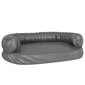 vidaXL ergonomiska suņu gulta, pelēka, 75x53 cm, mākslīgā āda цена и информация | Suņu gultas, spilveni, būdas | 220.lv