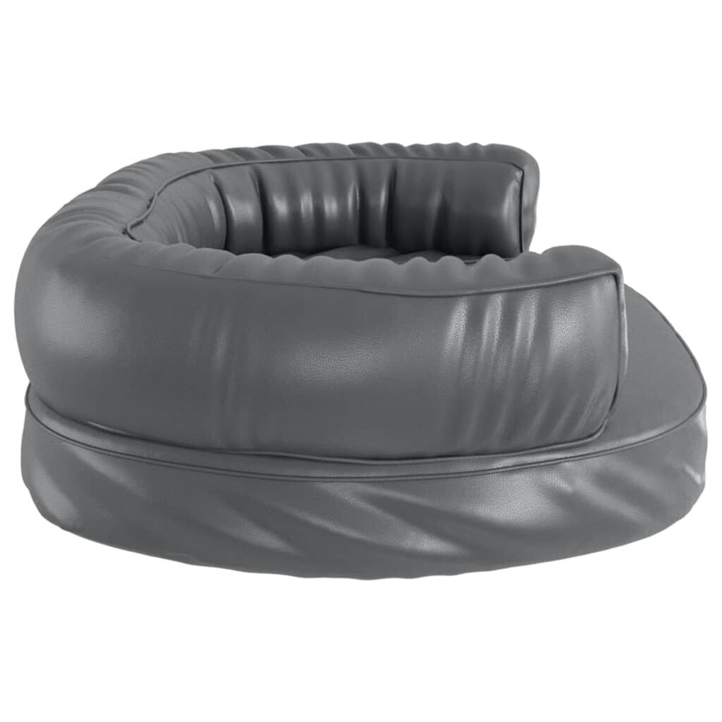 vidaXL ergonomiska suņu gulta, pelēka, 75x53 cm, mākslīgā āda цена и информация | Suņu gultas, spilveni, būdas | 220.lv