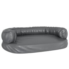 vidaXL ergonomiska suņu gulta, pelēka, 88x65 cm, mākslīgā āda cena un informācija | Suņu gultas, spilveni, būdas | 220.lv