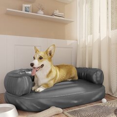 vidaXL ergonomiska suņu gulta, pelēka, 88x65 cm, mākslīgā āda цена и информация | Лежаки, домики | 220.lv