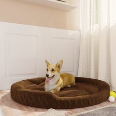 vidaXL suņu gulta, brūna, 110x90x23 cm, plīšs cena un informācija | Suņu gultas, spilveni, būdas | 220.lv