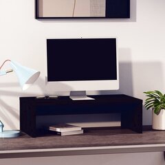vidaXL monitora paliktnis, melns, 50x27x15 cm, priedes masīvkoks cena un informācija | TV galdiņi | 220.lv