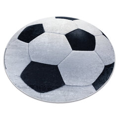 Моющийся ковер BAMBINO 2139 круг - футбол для детей нескользящий - черный / белый цена и информация | Ковры | 220.lv