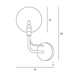 Sienas lampa Maxlight Bubble kolekcija melnā krāsā ar zelta kupolu 1xG9 W0298 cena un informācija | Sienas lampas | 220.lv