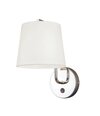 Sienas lampa Maxlight Chikago kolekcija hroma krāsā ar baltu abažūru 1xE27 W0195