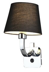 Sienas lampa Maxlight Denver kolekcija hroma krāsā ar melnu abažūru 1xE27 W0190 цена и информация | Настенные светильники | 220.lv