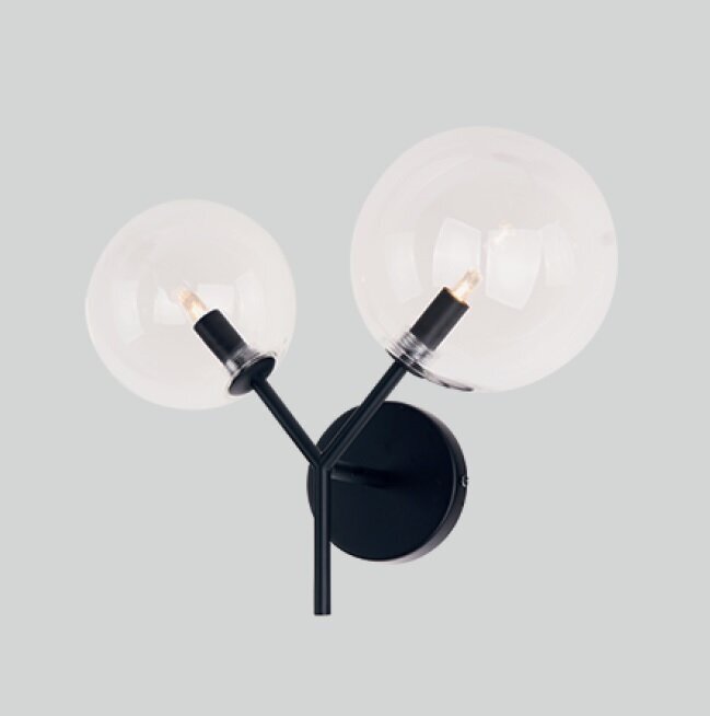 Sienas lampa Maxlight Lollipop kolekcija melnā krāsā ar stikla kupoliem 2xG9 W0277 cena un informācija | Sienas lampas | 220.lv