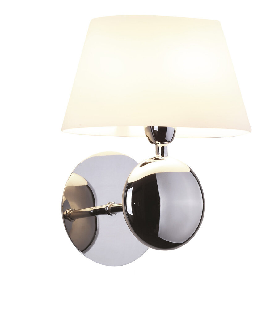 Sienas lampa Maxlight Napoleon kolekcija hroma krāsā ar baltu abažūru 1xE14 W0121 цена и информация | Sienas lampas | 220.lv