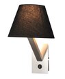Sienas lampa Maxlight Orlando kolekcija hroma krāsā ar melnu abažūru 1xE27 5103W/BLNM