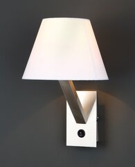 Sienas lampa Maxlight Orlando kolekcija hroma krāsā ar baltu abažūru 1xE27 5103W/WHNM cena un informācija | Sienas lampas | 220.lv