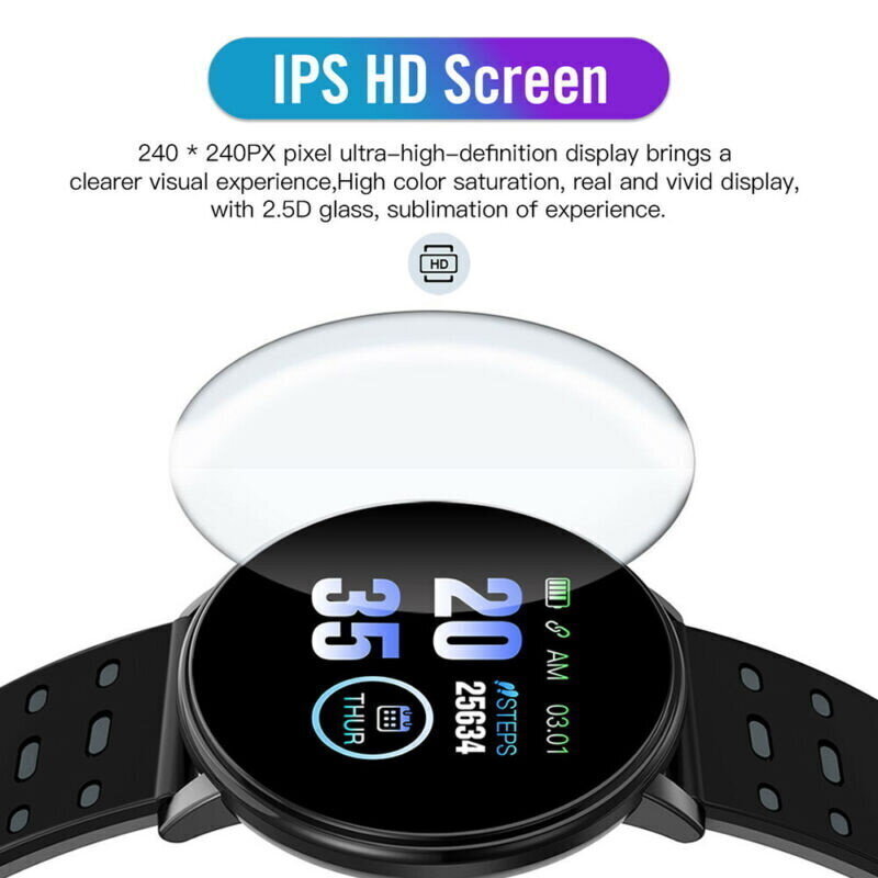 iWear M9 Apaļļš Fitnesa Viedpulkstenis ar Full Touch 1.3'' IPS displeju Asinsspiediena & Pulsa mēr. / Soc. tīkliem Melna-Sarkana cena un informācija | Viedpulksteņi (smartwatch) | 220.lv