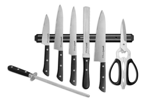 Комплект ножей Samura Harakiri, 5 ношей 208/108/170/150/99 мм + держатель / заточка / ножницы цена и информация | Ножи и аксессуары для них | 220.lv