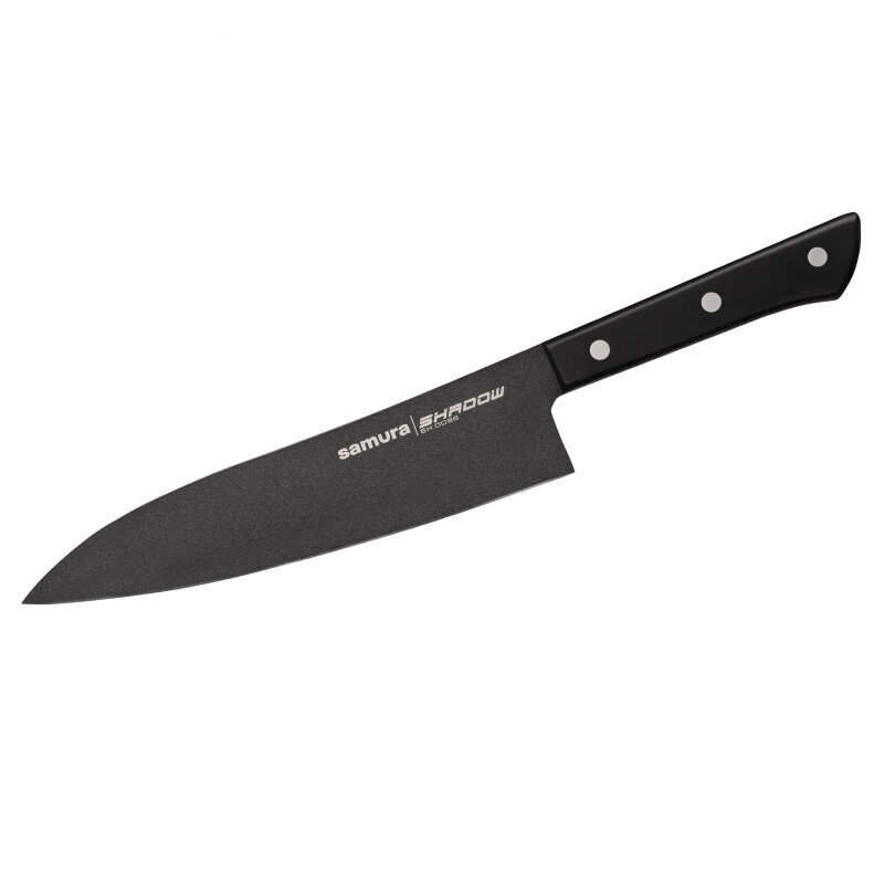 Samura Shadow Lielais Santoku Šefa Virtuves nazis 197 mm AUS-8 pretlipīgu tumšo pārklājumu 58 HRC cena un informācija | Naži un to piederumi | 220.lv