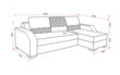 Stūra Dīvāns E-Aris-Berlin 01 29, 125x195cm, pelēks cena un informācija | Dīvāni | 220.lv
