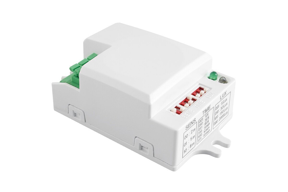 Mikroviļņu kustību sensors SRC812 mini, 360 grādu, balts korpuss цена и информация | Sienas lampas | 220.lv