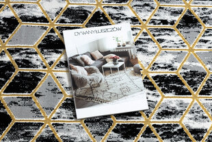 Современная ковровая дорожка Gloss 409A 82, чёрная / серая / золотая цена и информация | Ковры | 220.lv
