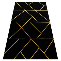 Paklājs EMERALD ekskluzīvs 1012 glamour, stilīgs ģeometriskas melns / zelts cena un informācija | Paklāji | 220.lv