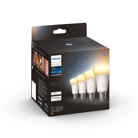 Viedās LED spuldzes Philips Hue E27 6W 570lm, 4 gab цена и информация | Spuldzes | 220.lv