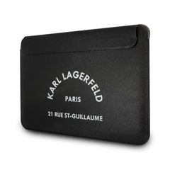 Karl Lagerfeld Saffiano RSG Embossed Computer Sleeve 16" Black cena un informācija | Somas portatīvajiem datoriem | 220.lv