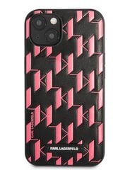 Karl Lagerfeld Monogram Plaque Case for iPhone 13 Pink cena un informācija | Telefonu vāciņi, maciņi | 220.lv