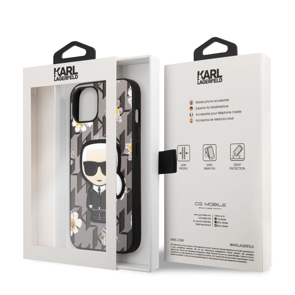 Karl Lagerfeld Ikonik Flower Case for iPhone 13 Grey cena un informācija | Telefonu vāciņi, maciņi | 220.lv