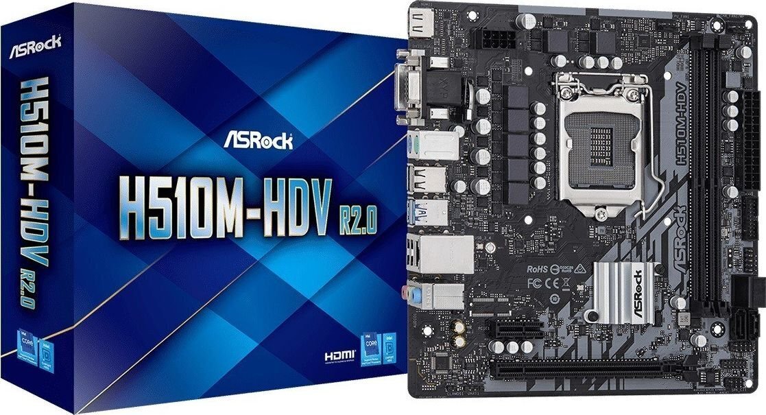 ASRock H510M-HDV R2.0 цена и информация | Mātesplates | 220.lv