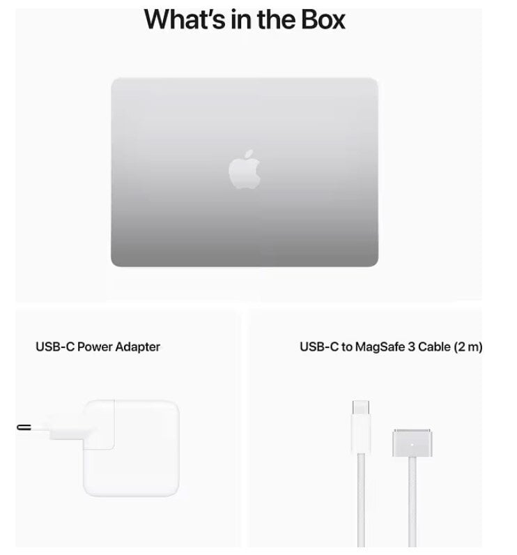 Notebook|APPLE|MacBook Air|13.6"|2560x1664|RAM 8GB|SSD 256GB|8-core GPU|ENG|macOS Monterey|Silver|1.24 kg|MLXY3ZE/A cena un informācija | Portatīvie datori | 220.lv