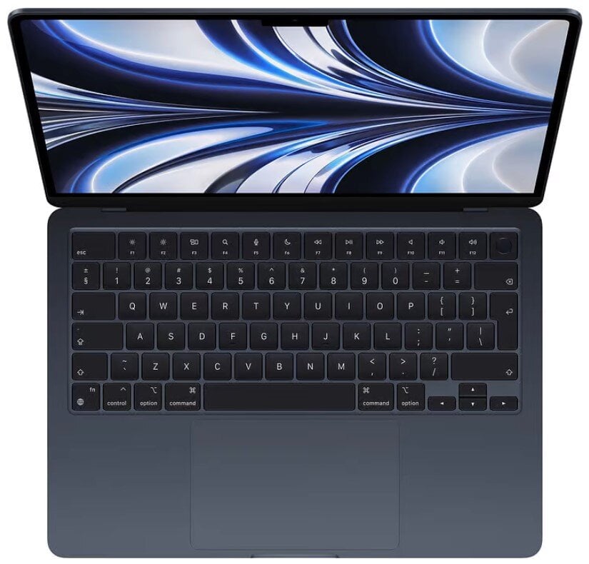 Notebook|APPLE|MacBook Air|MLY33ZE/A|13.6"|2560x1664|RAM 8GB|SSD 256GB|8-core GPU|ENG|macOS Monterey|Midnight|1.24 kg|MLY33ZE/A cena un informācija | Portatīvie datori | 220.lv