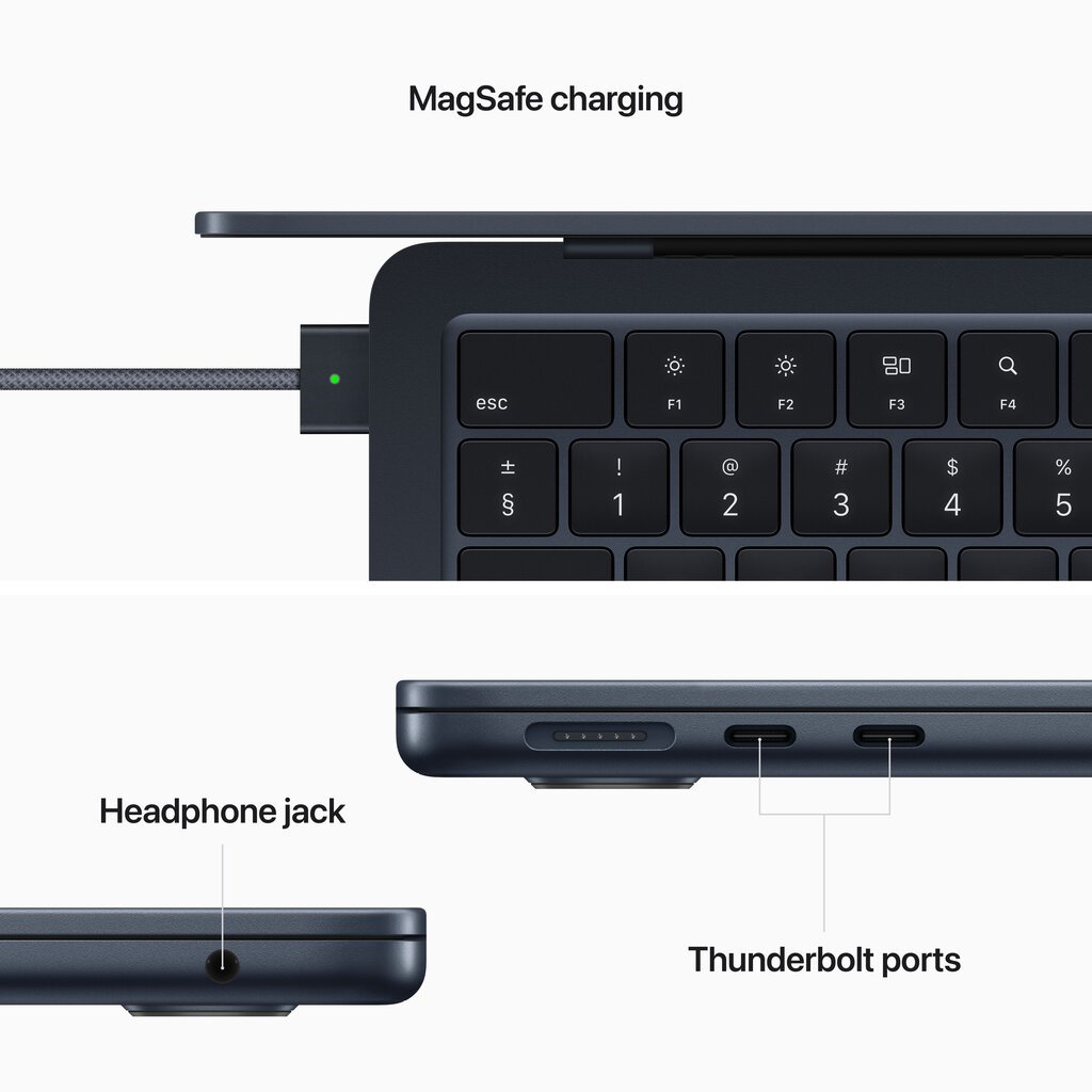 MacBook Air 13” Apple M2 8C CPU, 8C GPU/8GB/256GB SSD/Midnight/INT - MLY33ZE/A цена и информация | Portatīvie datori | 220.lv