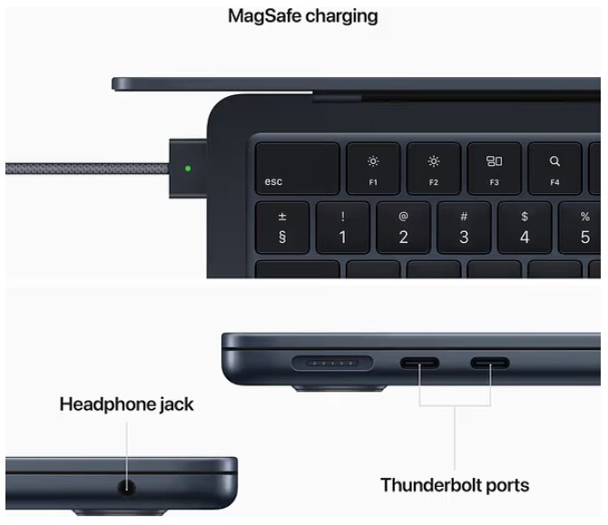 Apple MacBook Air 13” Apple M2 8/512GB Midnight INT MLY43ZE/A cena un informācija | Portatīvie datori | 220.lv