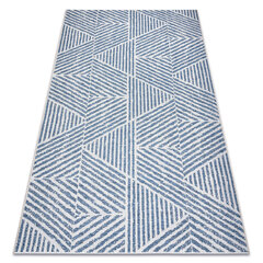 Sizala paklājs SIZAL COLOR 47176360 Līnijas, trīsstūri, Zigzaga bēšs / zils cena un informācija | Paklāji | 220.lv