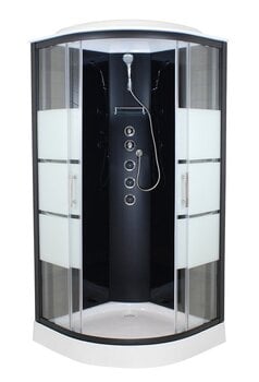 Hidromasāžas dušas kabīne Ocean GEMA 90 Black Jet cena un informācija | Hidromasāžas dušas kabīnes | 220.lv